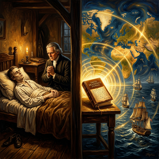 Brainerd's deathbed and his diary spreading across the world