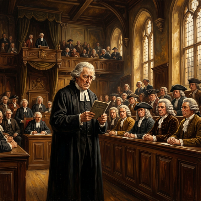 Newton's public repentance — testimony before Parliament