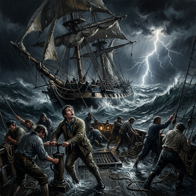 The storm at sea — Newton's conversion moment