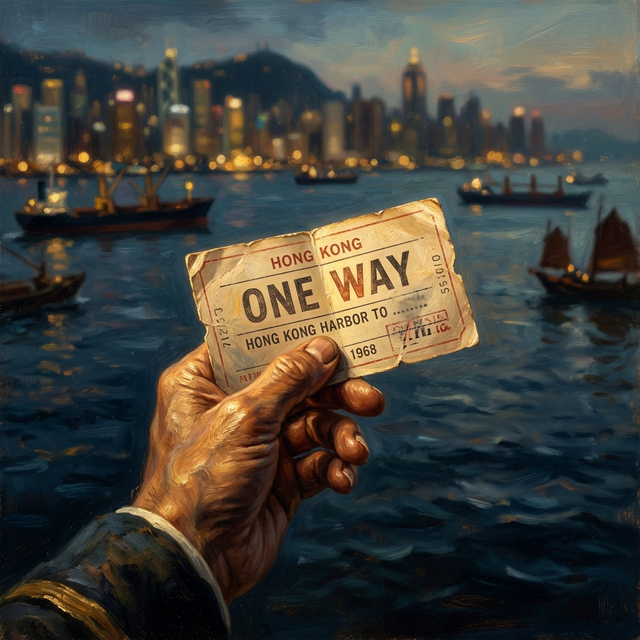 Hand holding a one-way ticket