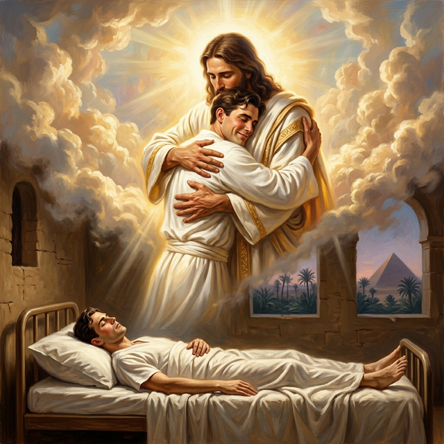 Jesus warmly welcoming Borden's spirit home — No Regrets